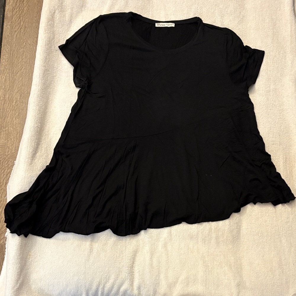 Zara Elegant Black Short Sleeve Top - Picture 1 of 6